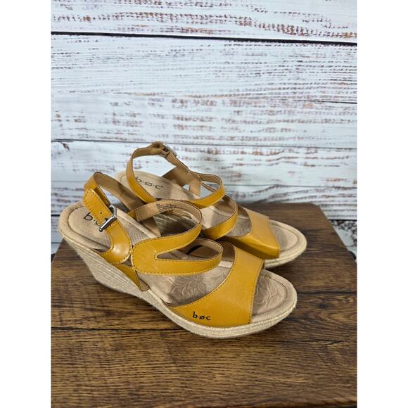 B.O.C. Yellow (Sunflower) Strappy Espadrille Wedge Sandals size 8 - Picture 1 of 6